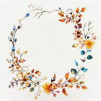 Elegant autumn floral wreath illustration