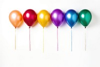 Colorful balloons in a row