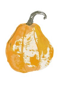 Hand-painted yellow pumpkin illustration