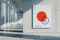 Wall poster mockup psd