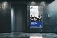 Elevator ad sign mockup psd