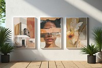 Gallery wall frame mockup design psd