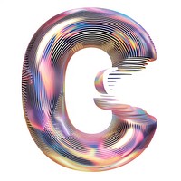 Letter C spiral white background futuristic.