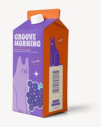 Juice carton mockup, drink packaging psd