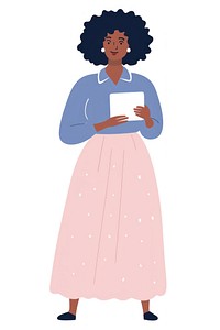 Woman holding tablet illustration