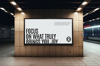 Subway billboard mockup psd