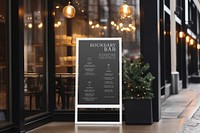 Chic bar menu board outside