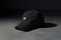 Black cap with yellow logo