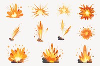 Explosion illustration vector set