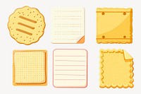 Bread sticky notes illustration vector set