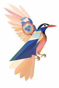 Colorful geometric bird illustration