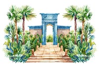 Hanging garden of Babylon architecture water vegetation.