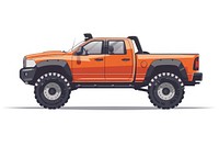 Orange off-road pickup truck illustration