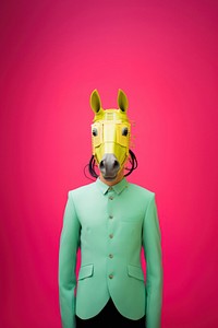 Colorful surreal horse mask portrait