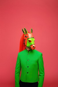 Colorful masked person portrait