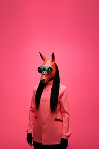 Surreal futuristic horse mask