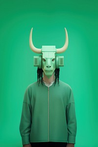 Futuristic bull mask costume