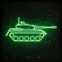 Neon tank illustration glowing