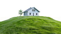 House on the hill grass architecture countryside.