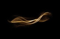 Gold glitter flowing in the wind reptile animal smoke.