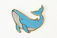 Blue whale enamel pin