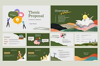 Thesis proposal presentation template set vector