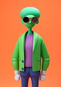 Stylish 3D character with sunglasses