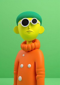 Colorful 3D character with sunglasses