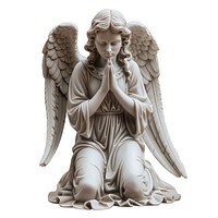 Elegant kneeling angel statue