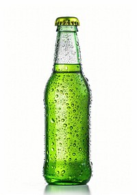 Chilled green glass beverage bottle