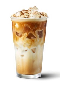 Iced coffee with milk swirls