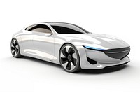 Futuristic sleek white car design