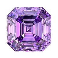 Radiant purple gemstone with facets