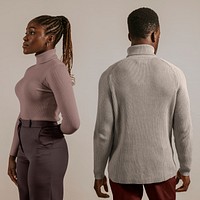 Turtleneck tops mockup, Autumn fashion psd