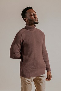 Turtleneck shirt mockup, men's fashion psd