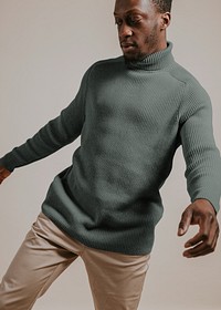 Turtleneck shirt mockup, men's fashion psd