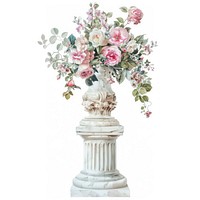 Elegant floral marble pedestal illustration