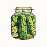 Fresh cucumbers in glass jar