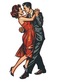 Retro couple dancing joyfully