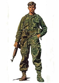 Soldier in military uniform illustration