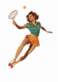 Vintage tennis player illustration