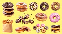 Donut design element set