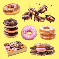 Donut design element set