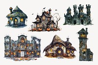 Spooky dwelling design element set