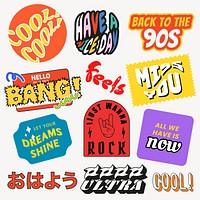 Retro sticker design element remix set