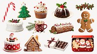 Christmas dessert design element set