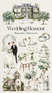 Wedding design element set