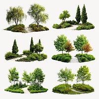 Park and trees design element set