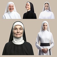 Nun design element set