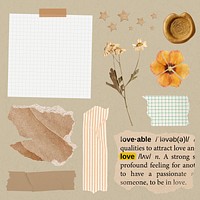 Scrapbook collage design element set